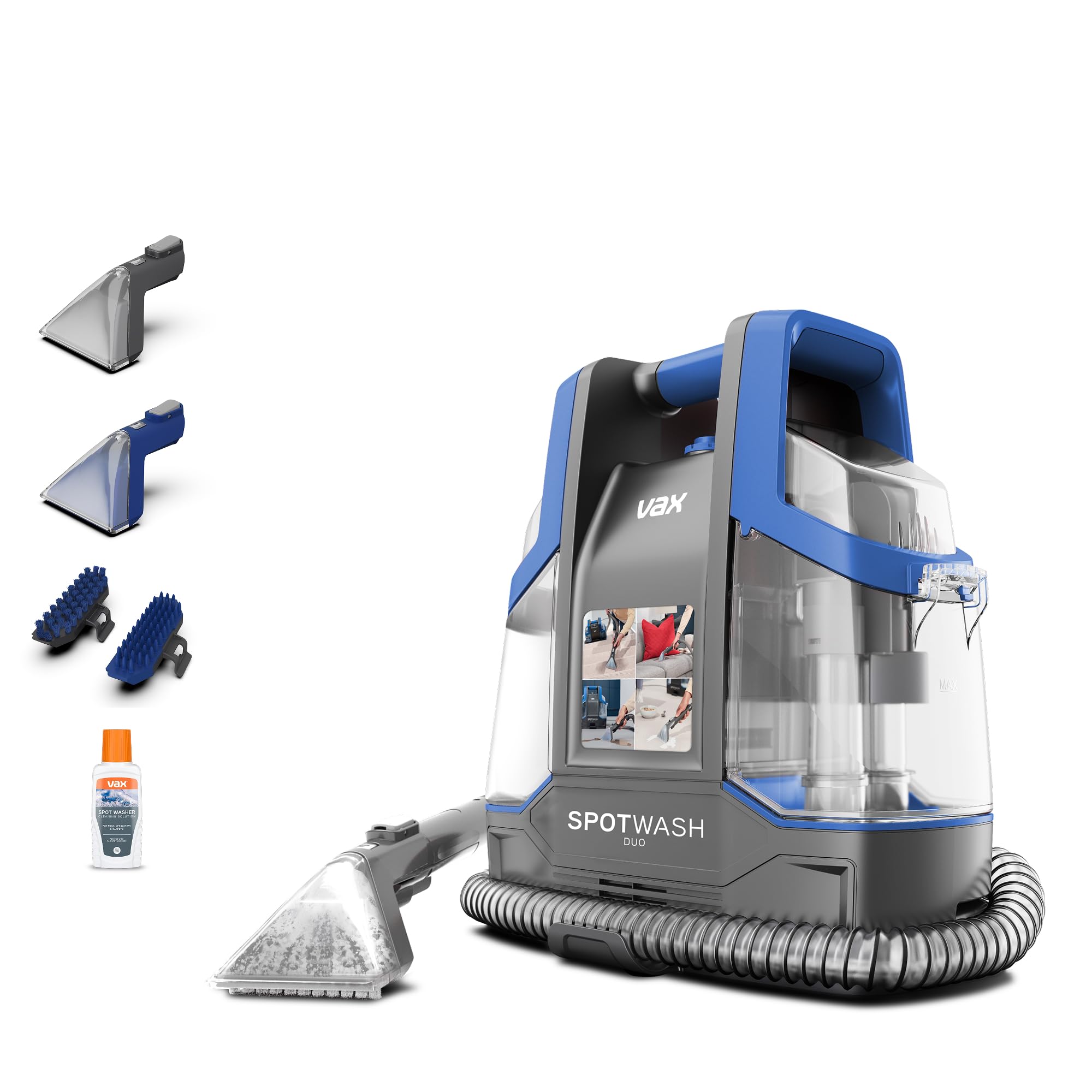 VAX SpotWash Duo Spot Cleaner, For Stains, Spills & Pet Messes, Suitable for Car, Sofa, Upholstery, Compact, Handheld Cleaning Machine Includes Pet Tool & Vax 250ml Solution, CDCW-CSXA.
