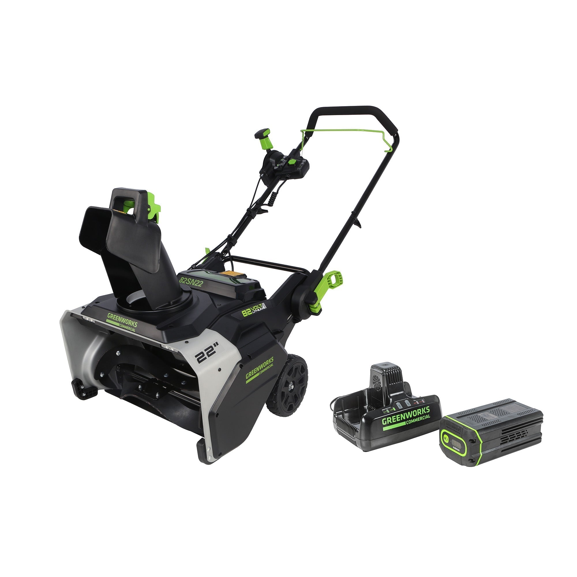 82V 22" Snow Thrower with 5Ah Battery and Dual Port Charger | 82SN22-5DP